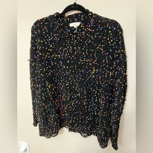 Black Sweater with Rainbow Dots